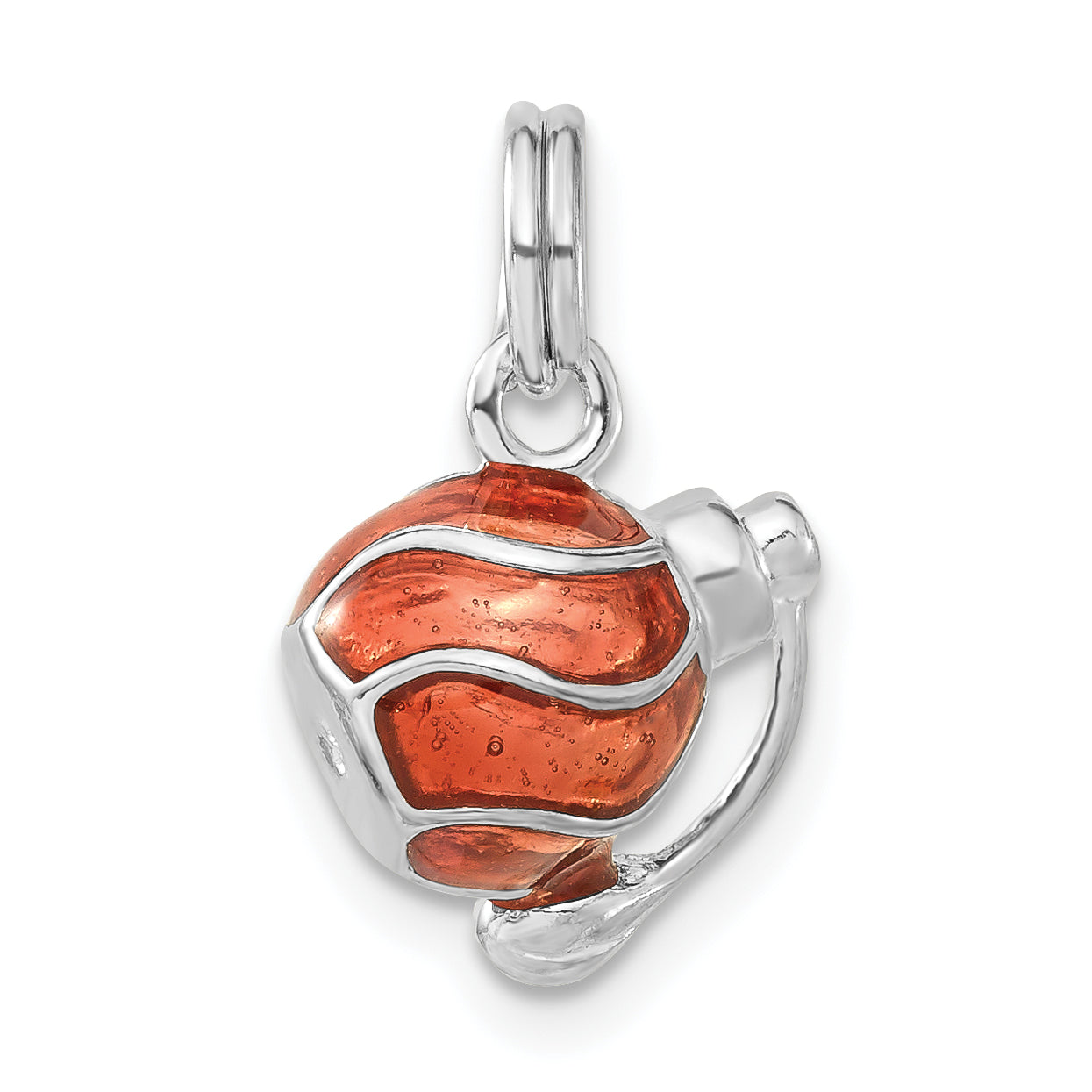 Sterling Silver 3-D Polished Enameled Perfume Bottle Charm