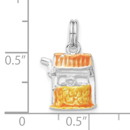 Sterling Silver 3D Enameled Well Charm