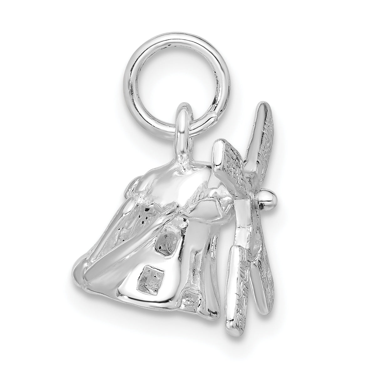 Sterling Silver Polished 3D Moveable Windmill Charm