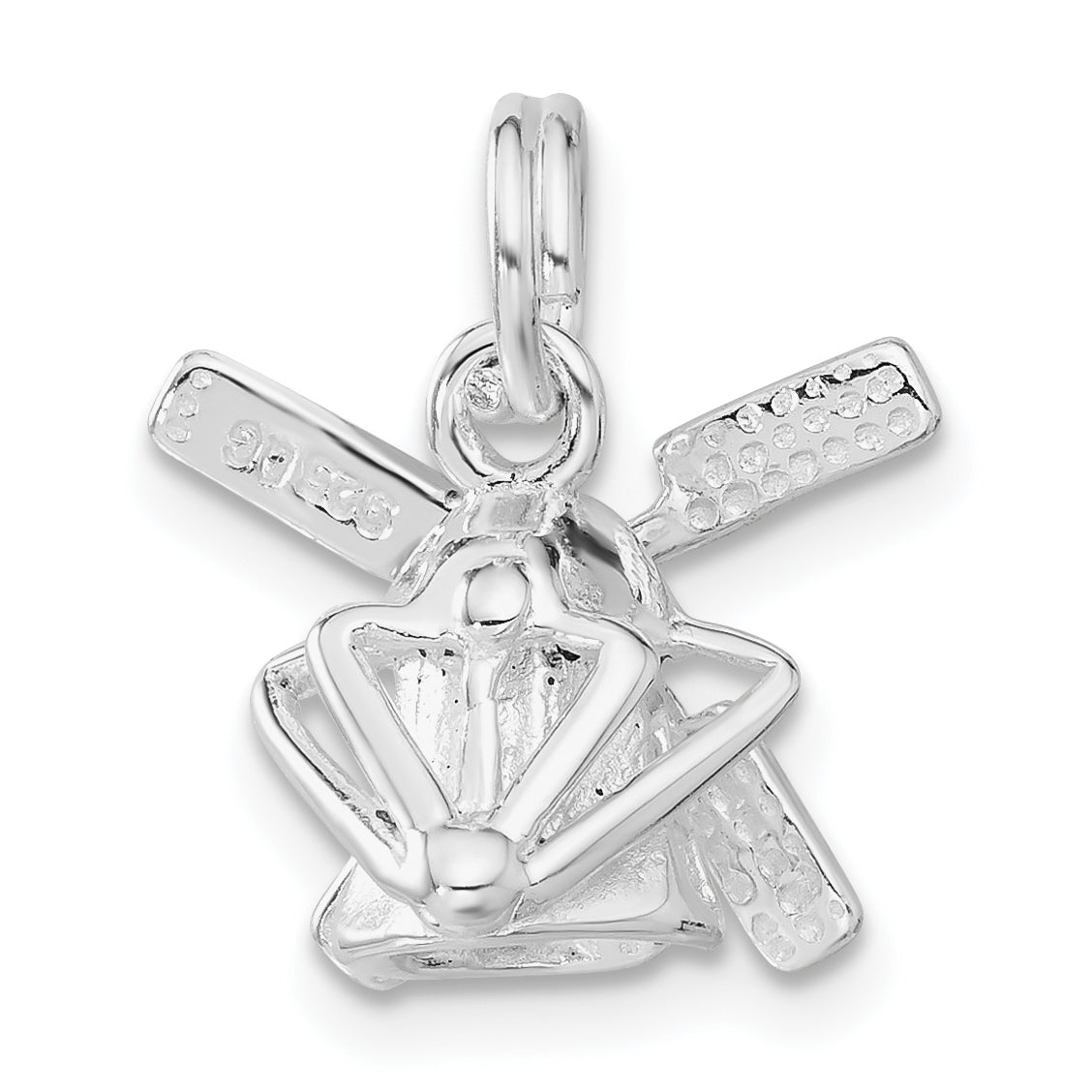 Sterling Silver Polished 3D Moveable Windmill Charm