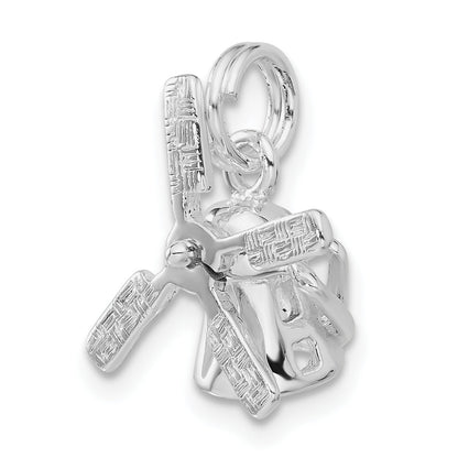 Sterling Silver Polished 3D Moveable Windmill Charm