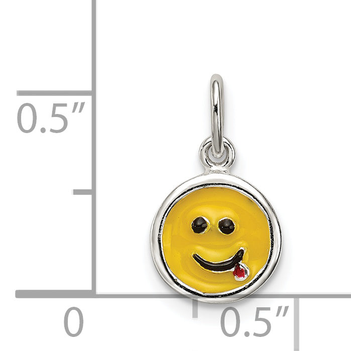 Sterling Silver Enameled Emotion Face Charm
