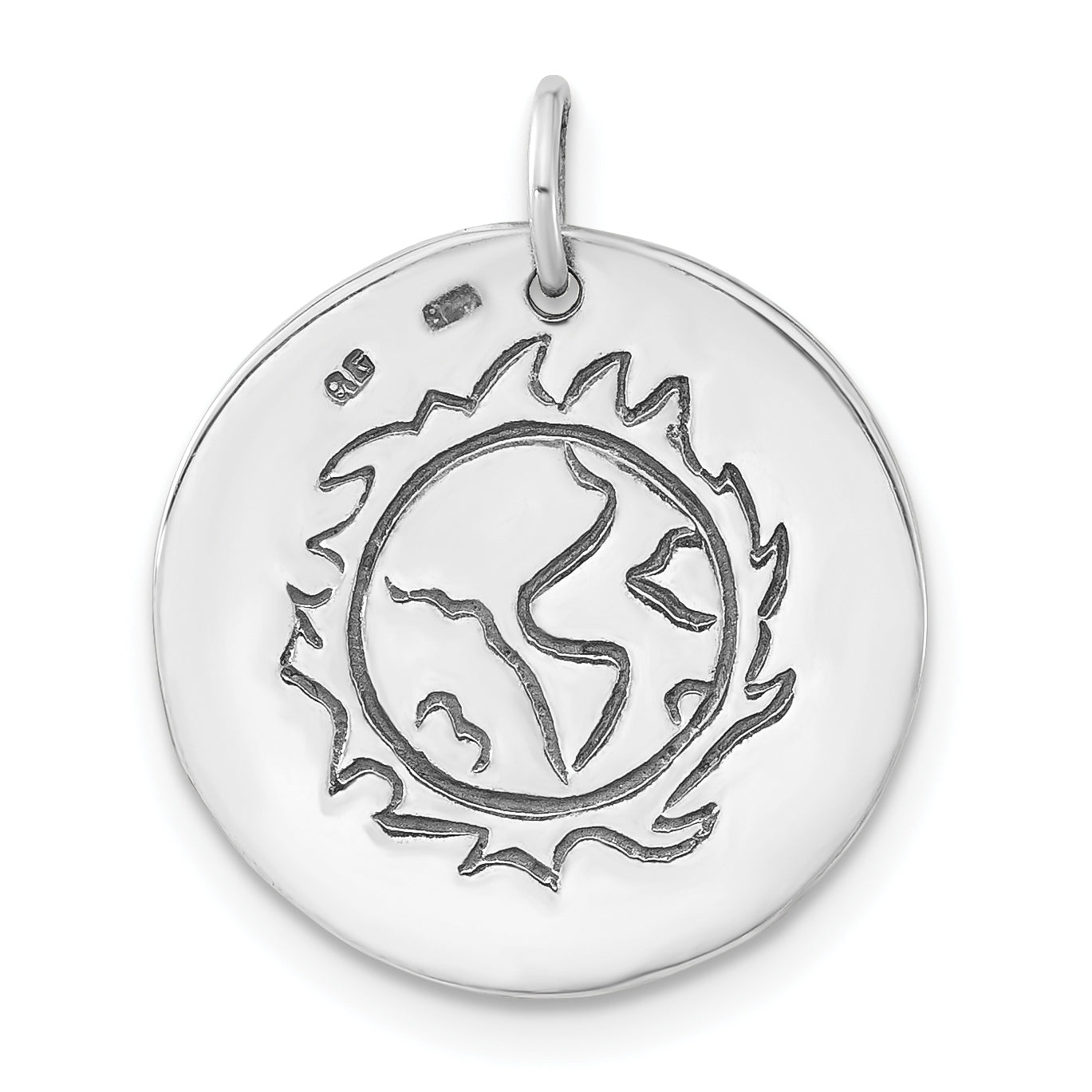 Sterling Silver Polished & Antiqued Easy Being Green Cz Charm