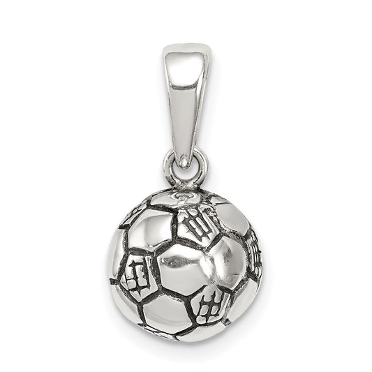 Sterling Silver Antiqued Soccer Ball Pendant