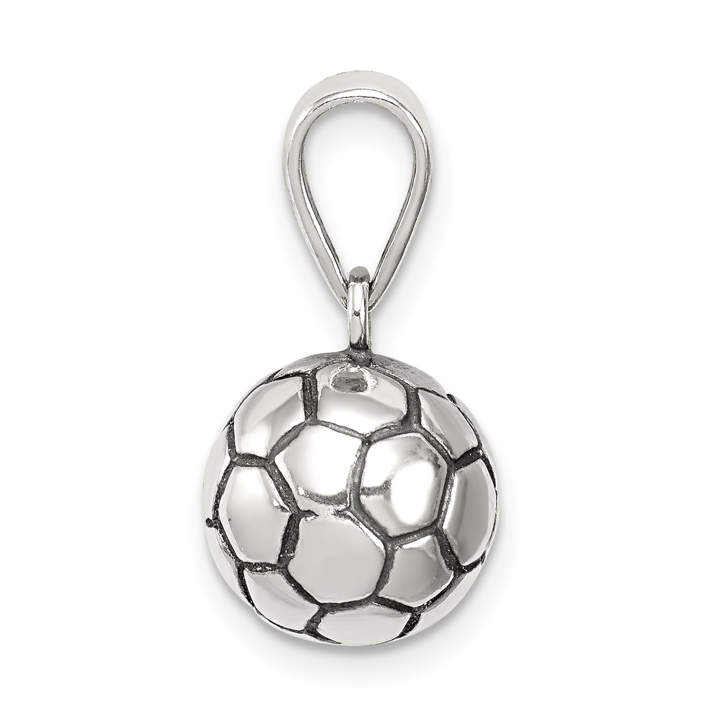 Sterling Silver Antiqued Soccer Ball Pendant