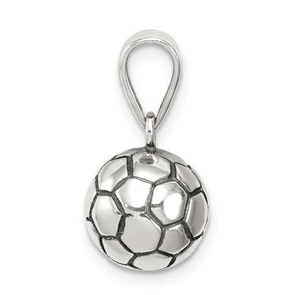 Sterling Silver Antiqued Soccer Ball Pendant