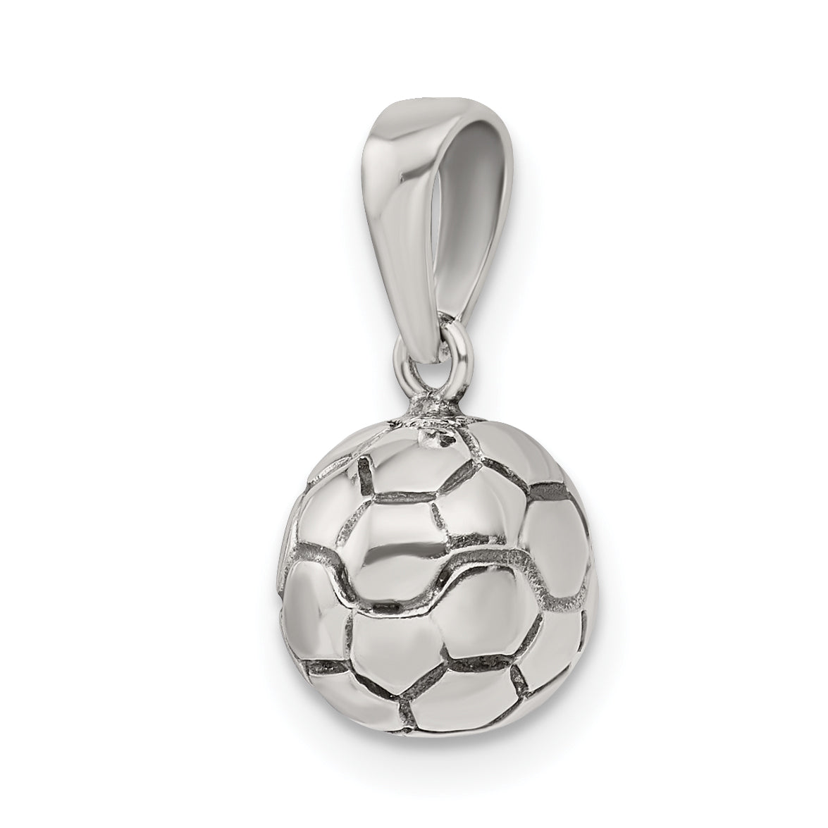 Sterling Silver Antiqued Soccer Ball Pendant
