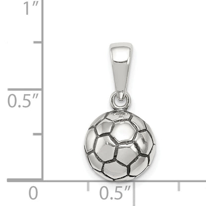 Sterling Silver Antiqued Soccer Ball Pendant