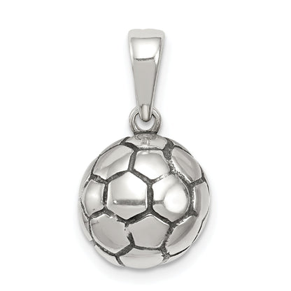 Sterling Silver Antiqued Soccer Ball Pendant