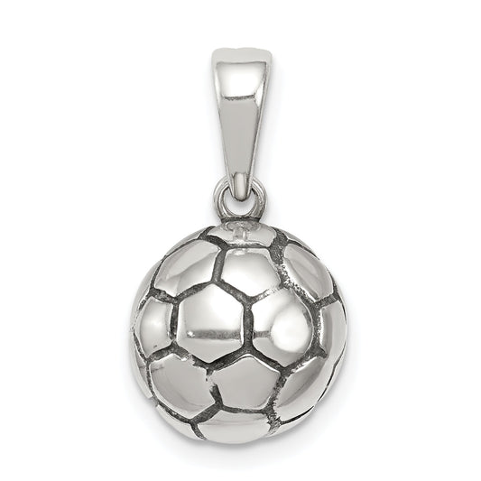 Sterling Silver Antiqued Soccer Ball Pendant