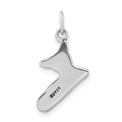 Sterling Silver Polished & Antiqued Cat Charm