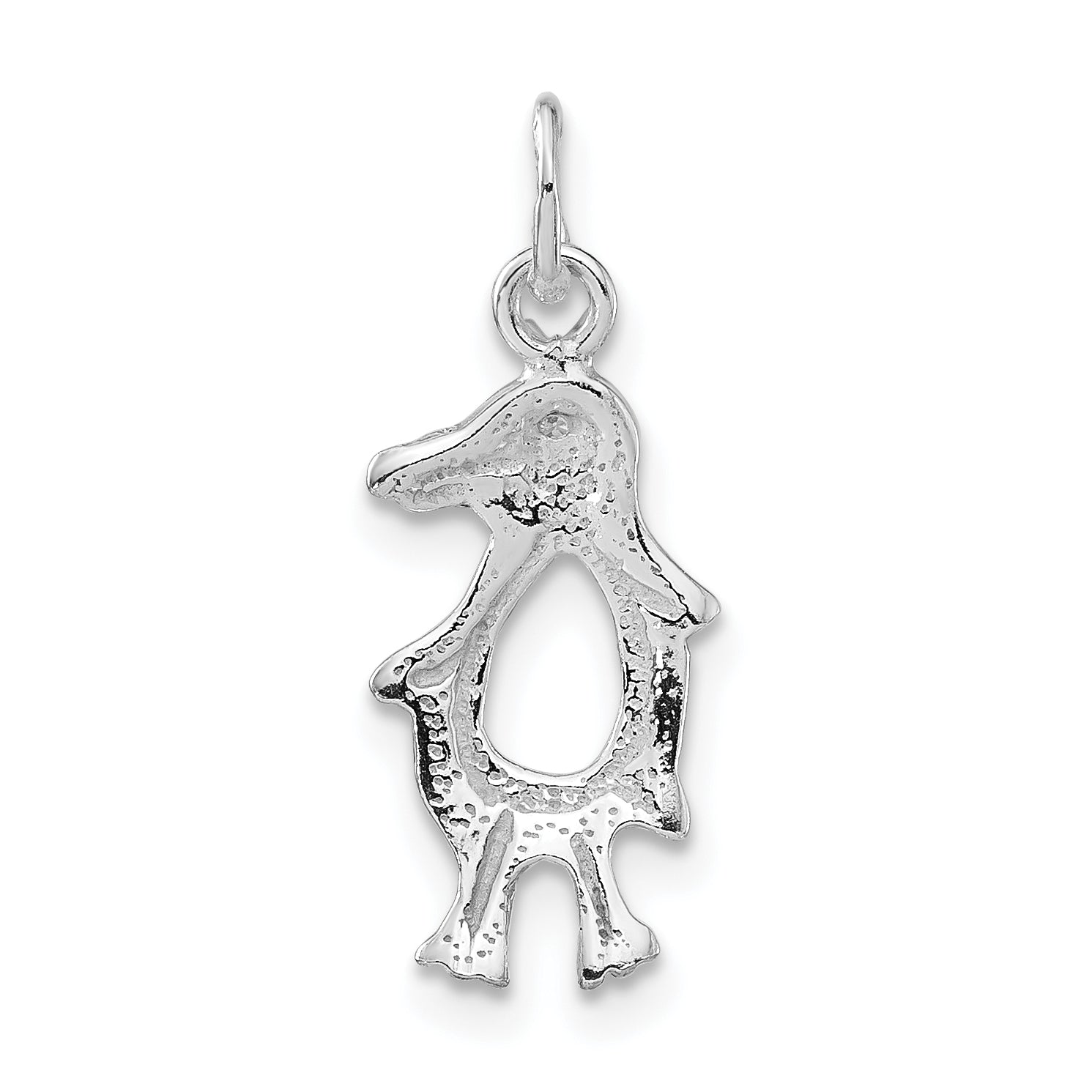 Sterling Silver Polished Cz Bird Charm