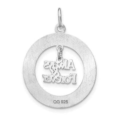 Sterling Silver Rhodium-Plated Personalizable Always & Forever Charm