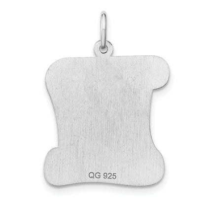 Sterling Silver Rhodium-Plated Personalizable Birth Certificate Charm