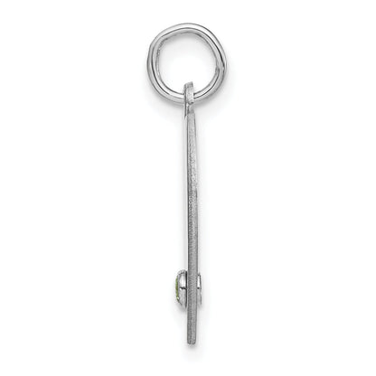 Sterling Silver Silver/Rhodium-Plated Personalized Heart With Birthstone Charm