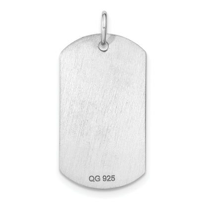 Sterling Silver Rhodium-Plated Personalizable Graduation Dog Tag Charm