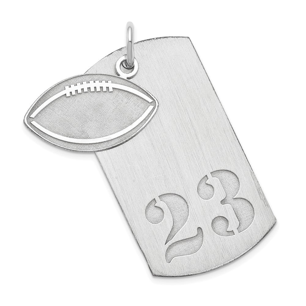 Sterling Silver Ss/Rhodium-Plated Personalized 2-Piece Football Dog Tag Charm