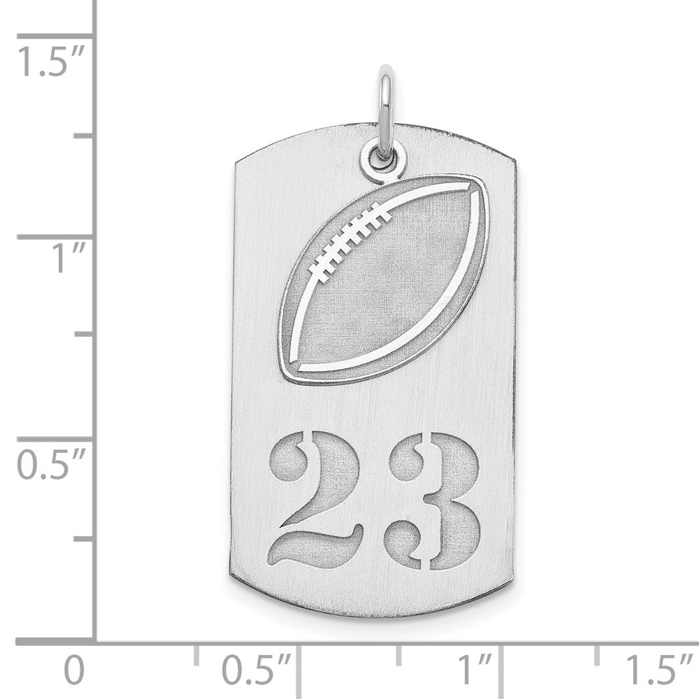 Sterling Silver Ss/Rhodium-Plated Personalized 2-Piece Football Dog Tag Charm