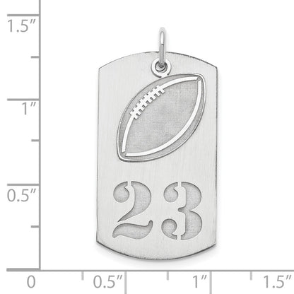 Sterling Silver Ss/Rhodium-Plated Personalized 2-Piece Football Dog Tag Charm