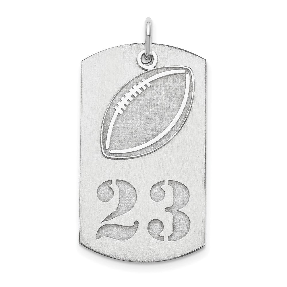 Sterling Silver Ss/Rhodium-Plated Personalized 2-Piece Football Dog Tag Charm