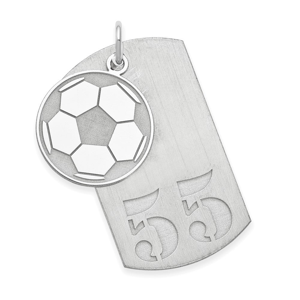 Sterling Silver Ss/Rhodium-Plated Personalized 2-Piece Soccer Ball Dog Tag Charm