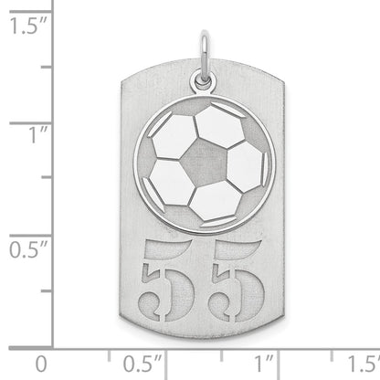 Sterling Silver Ss/Rhodium-Plated Personalized 2-Piece Soccer Ball Dog Tag Charm
