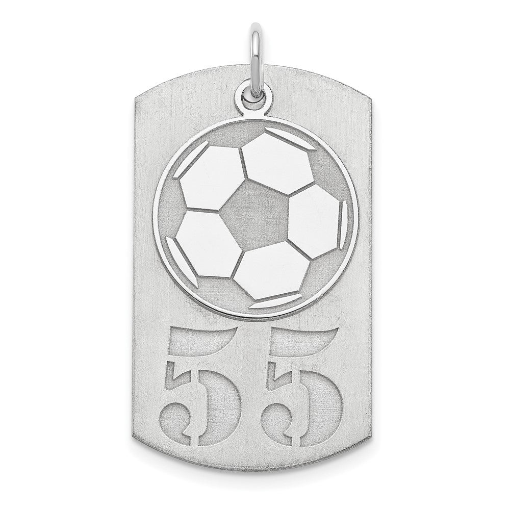 Sterling Silver Ss/Rhodium-Plated Personalized 2-Piece Soccer Ball Dog Tag Charm