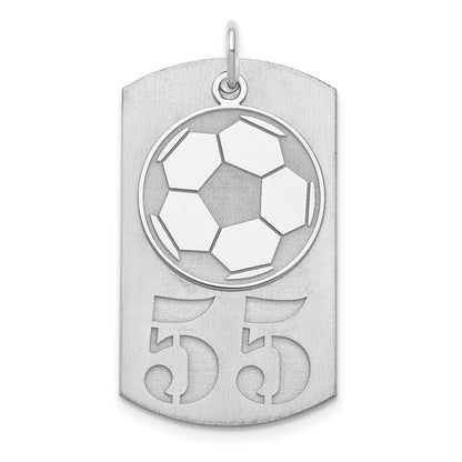 Sterling Silver Ss/Rhodium-Plated Personalized 2-Piece Soccer Ball Dog Tag Charm