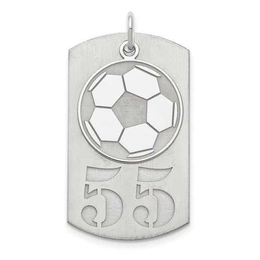 Sterling Silver Ss/Rhodium-Plated Personalized 2-Piece Soccer Ball Dog Tag Charm