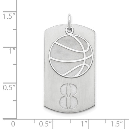 Sterling Silver Ss/Rhodium-Plated Personalized 2-Piece Basketball Dog Tag Charm