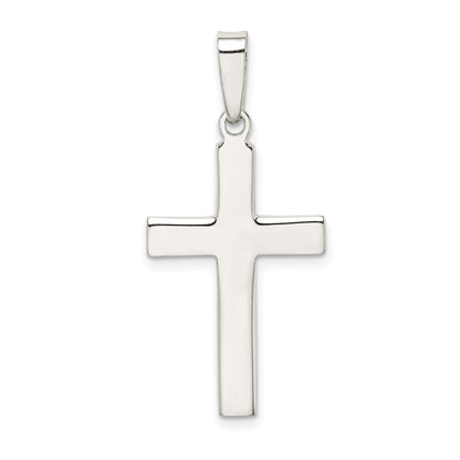 Sterling Silver Polished And Matte Finish Cross Pendant