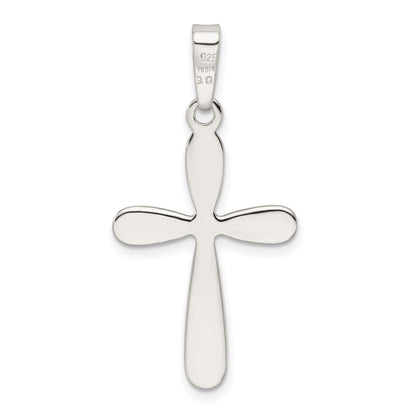 Sterling Silver Polished And Textured Cross Pendant