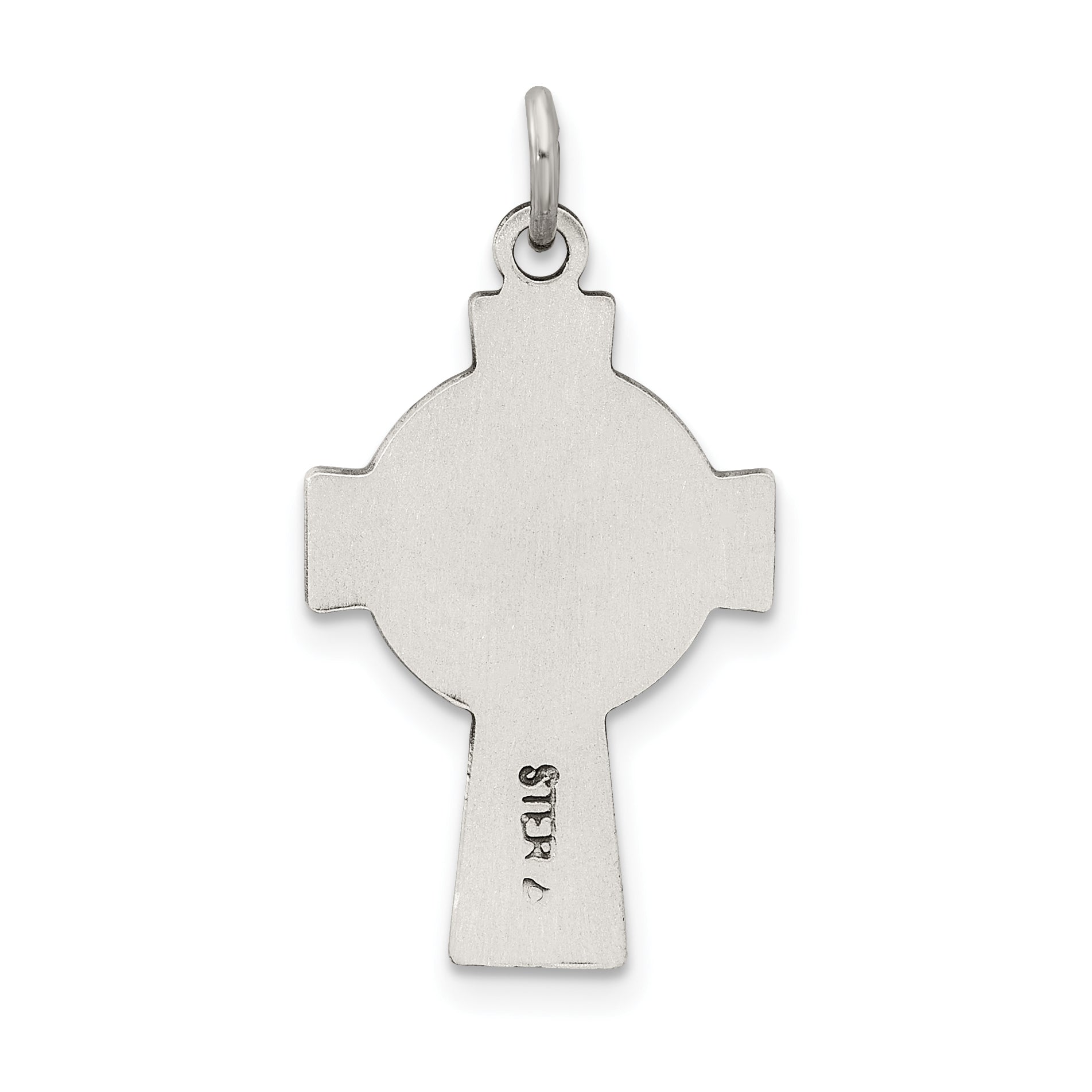 Sterling Silver Antiqued Satin Celtic Cross Pendant