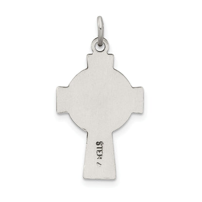 Sterling Silver Antiqued Satin Celtic Cross Pendant