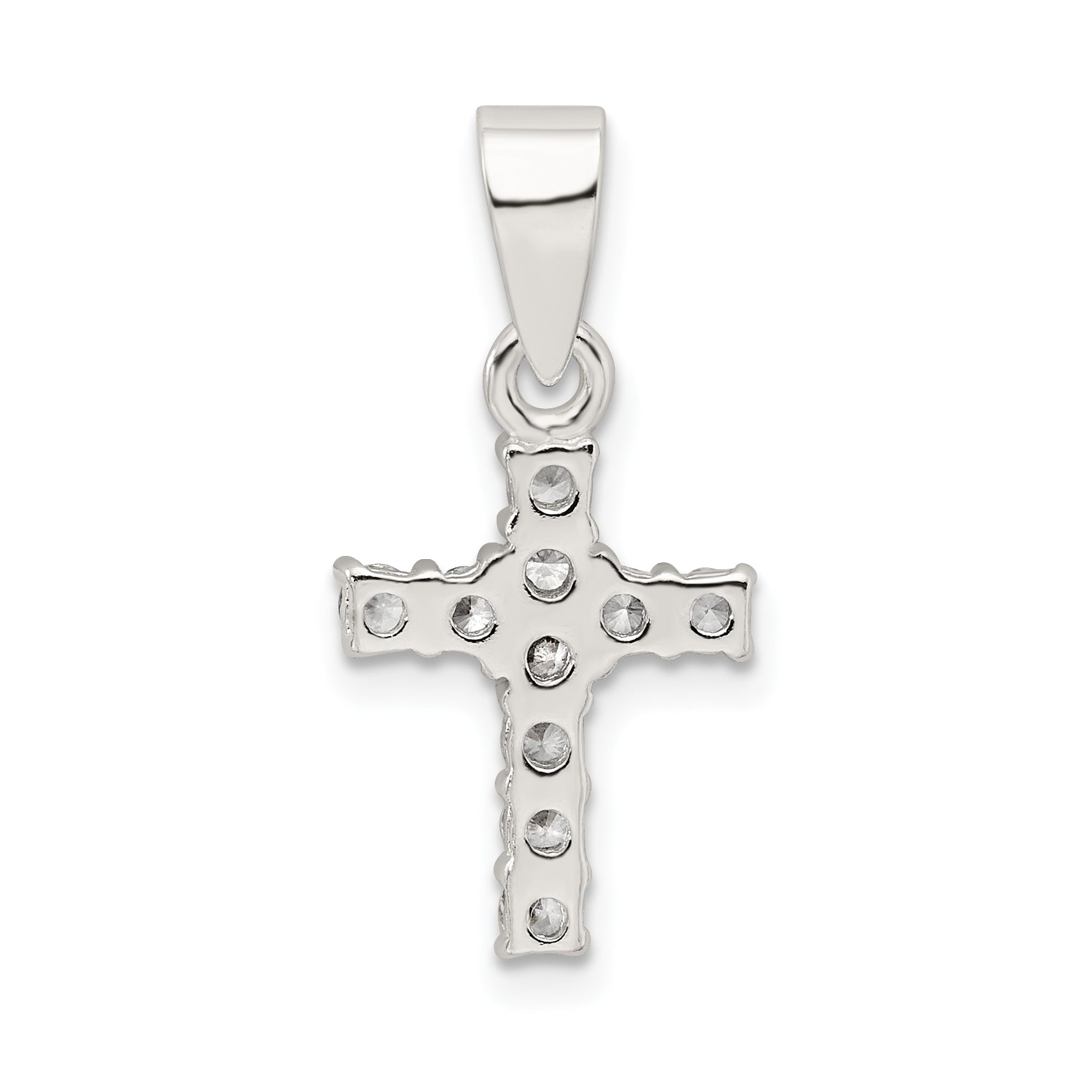 Sterling Silver Cz Cross Pendant