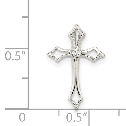 Sterling Silver Cz Cross Charm