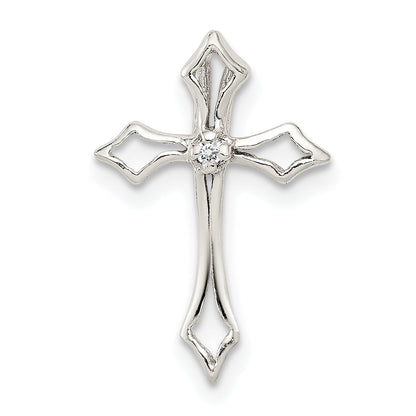 Sterling Silver Cz Cross Charm