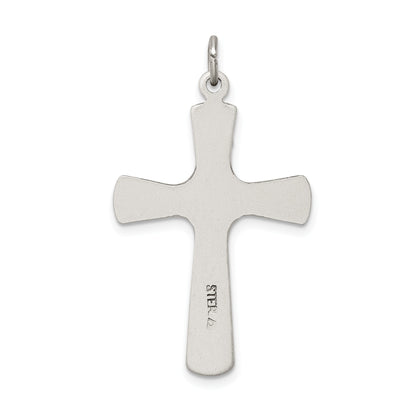 Sterling Silver Satin Antiqued Crucifix Pendant