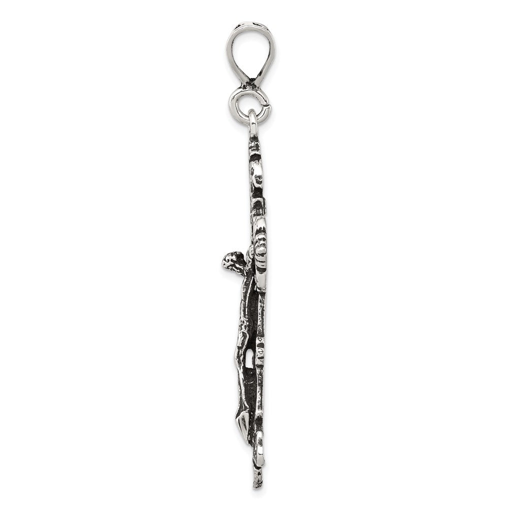 Sterling Silver Antiqued Crucifix Charm