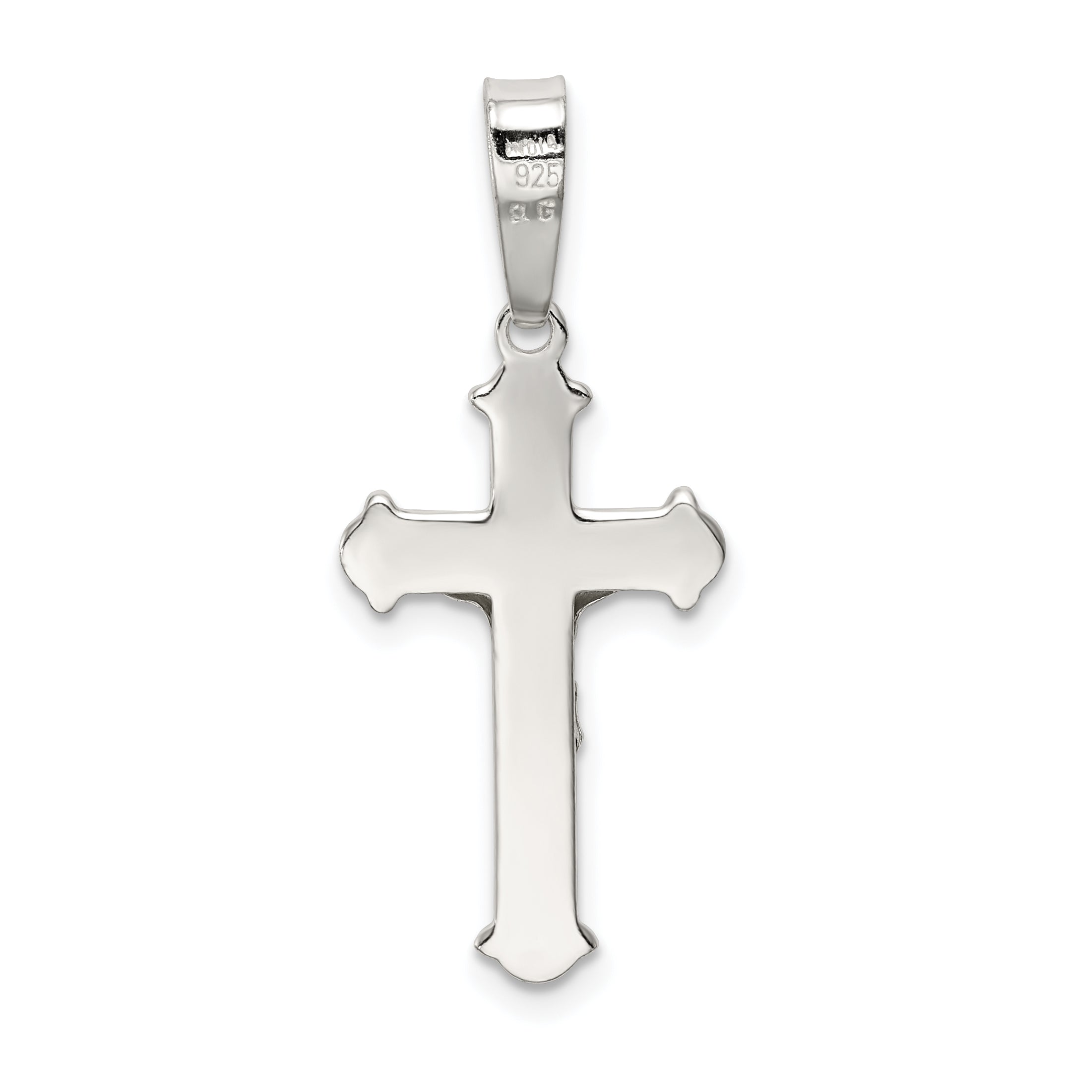 Sterling Silver Polished Crucifix Pendant