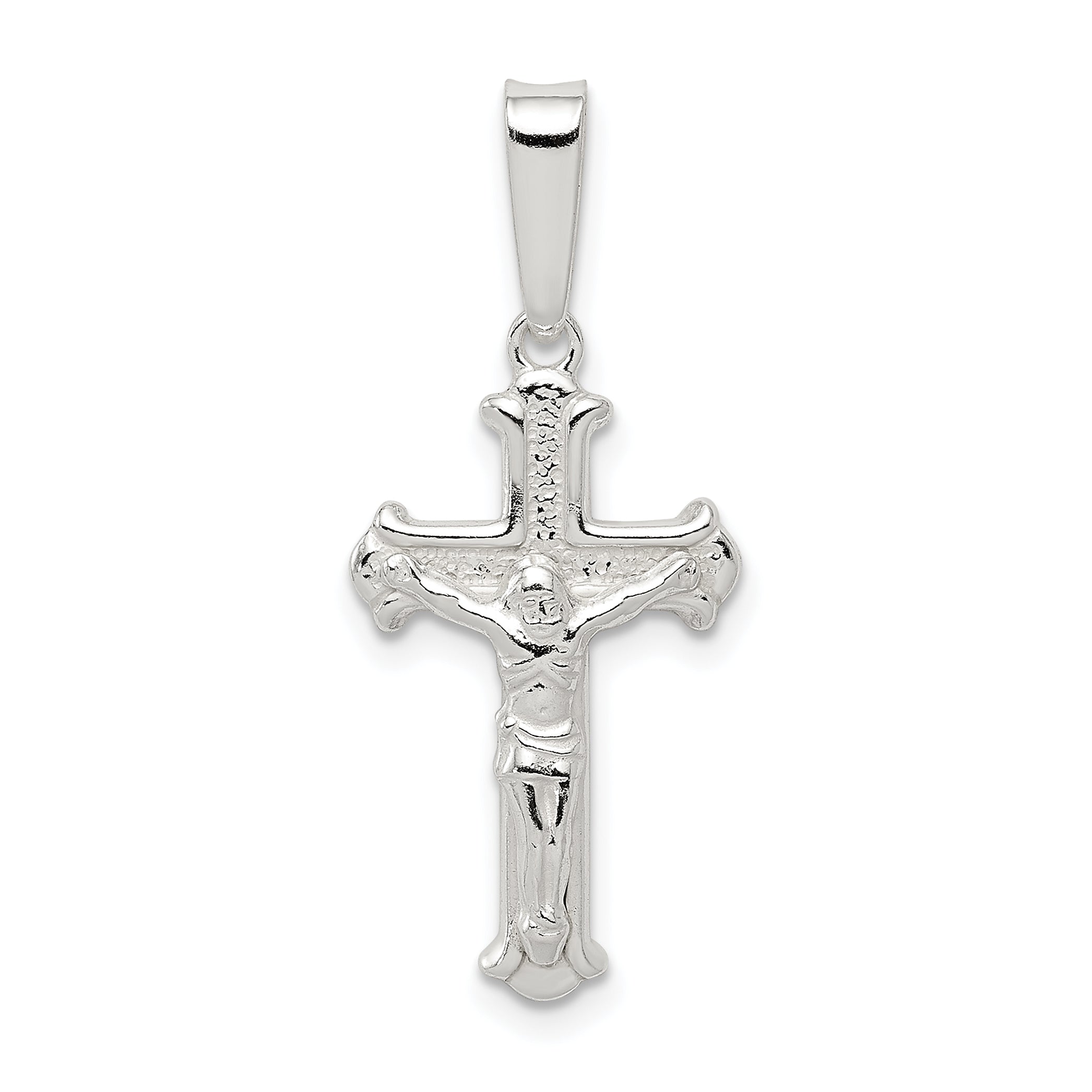 Sterling Silver Polished Crucifix Pendant