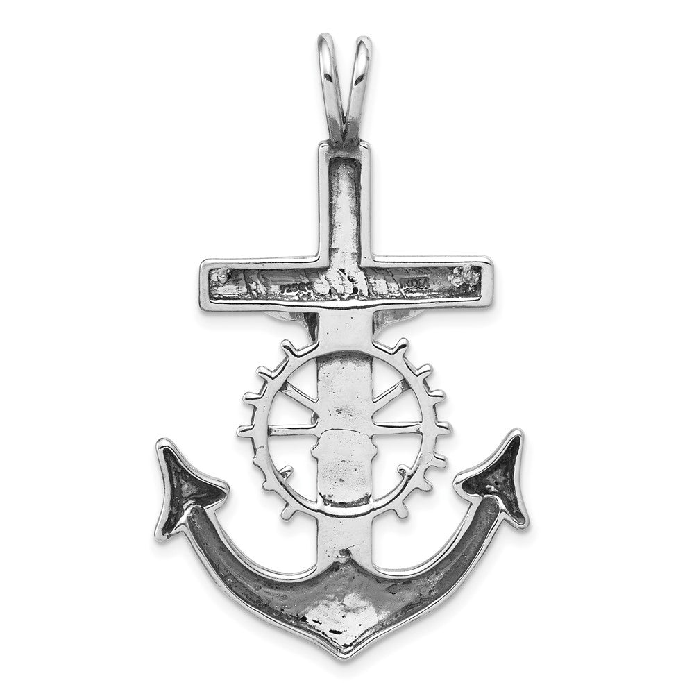 Sterling Silver Antiqued Mariner Crucifix Charm
