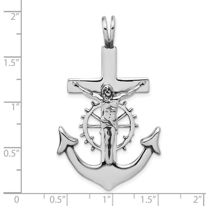 Sterling Silver Antiqued Mariner Crucifix Charm