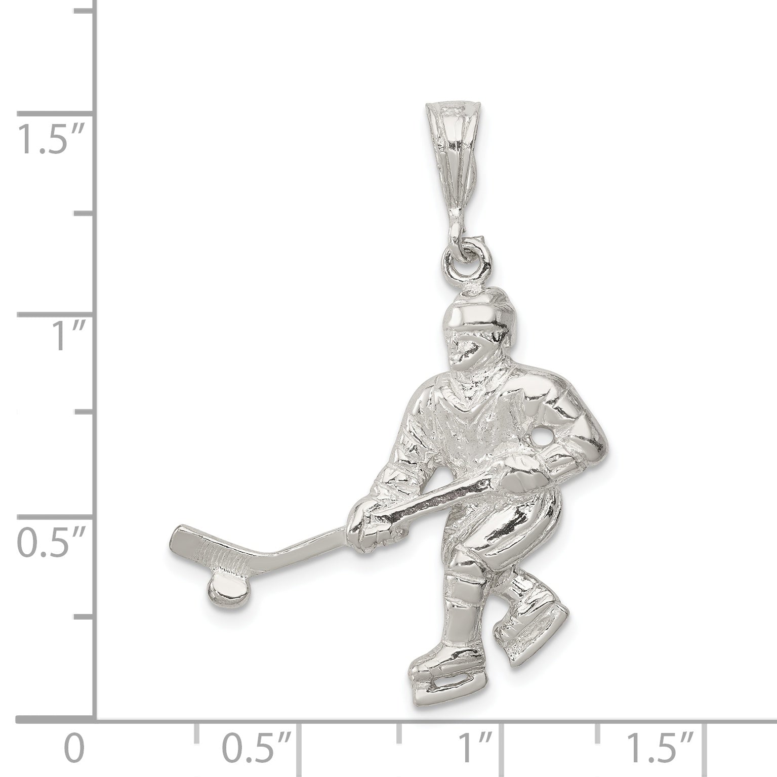 Sterling Silver Hockey Player Charm
