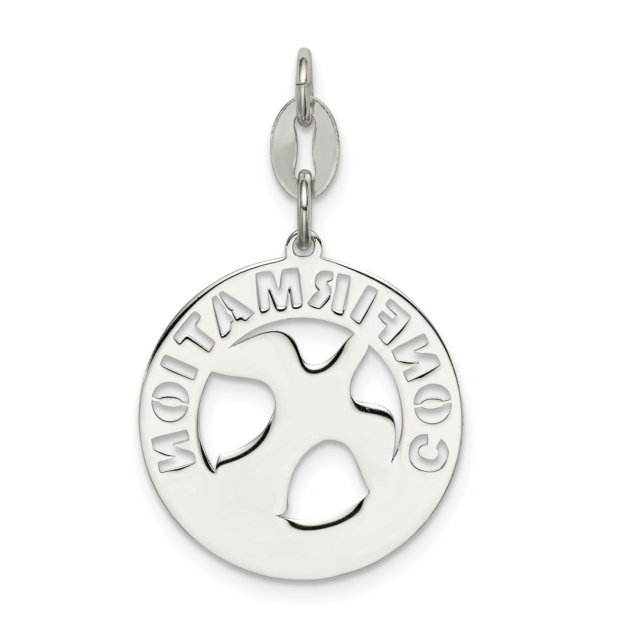 Sterling Silver Polished Confirmation Dove Charm
