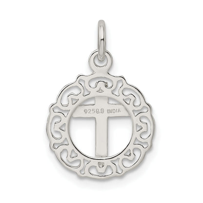 Sterling Silver Circle & Cross Pendant