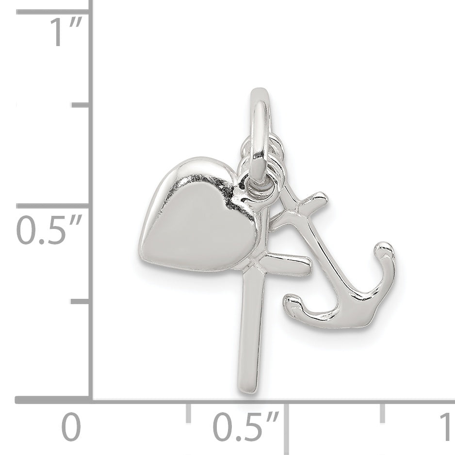 Sterling Silver Anchor & Heart Pendant