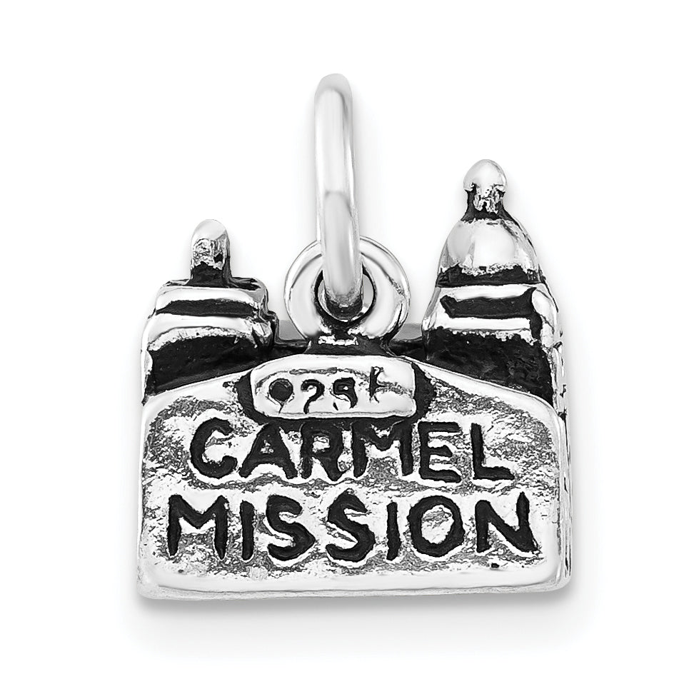 Sterling Silver 3-D Antiqued Carmel Mission Basilica Museum Charm