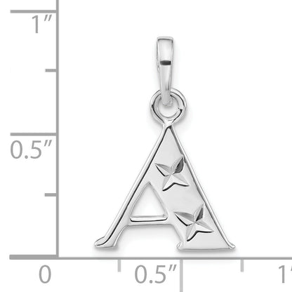 Sterling Silver Polished Diamond-Cut Initial A Pendant