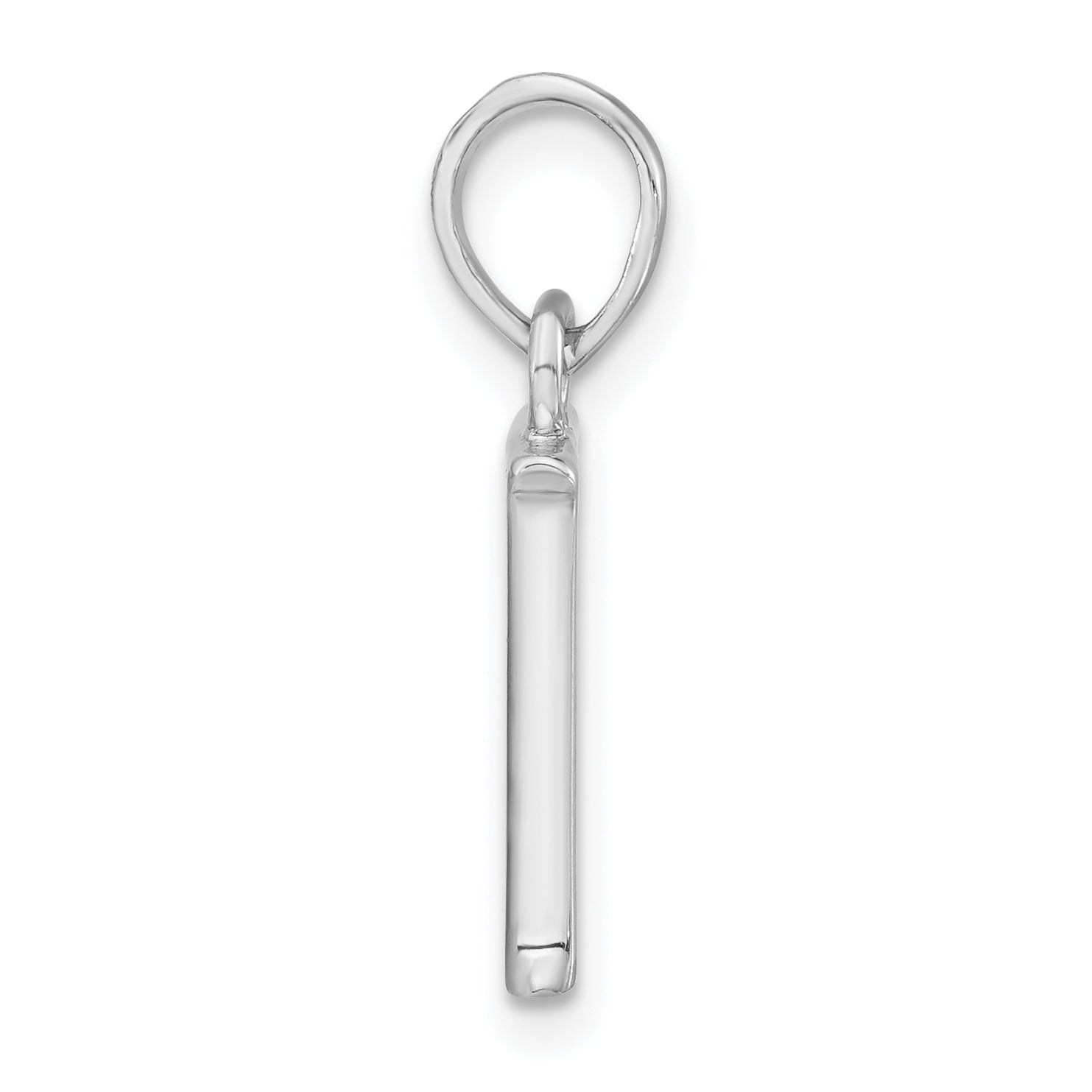 Sterling Silver Polished Diamond-Cut Initial E Pendant